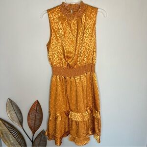 Emma & Michele Sleeveless Gold Orange Dress